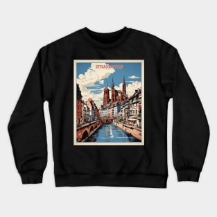 Strasbourg France Vintage Poster Tourism Crewneck Sweatshirt